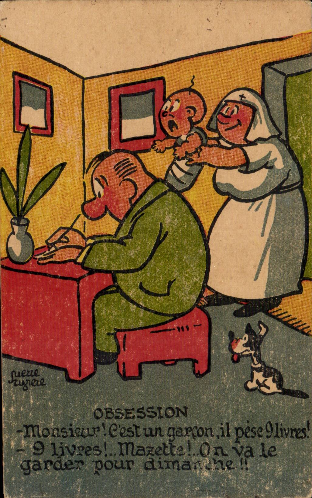 CPA Fantaisie Illustrateur Humour Obsession Enfant 