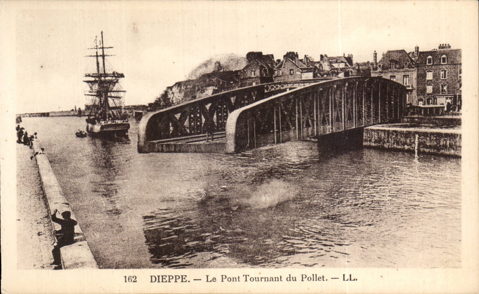 CPA Dieppe Le bridge swing of Pollet