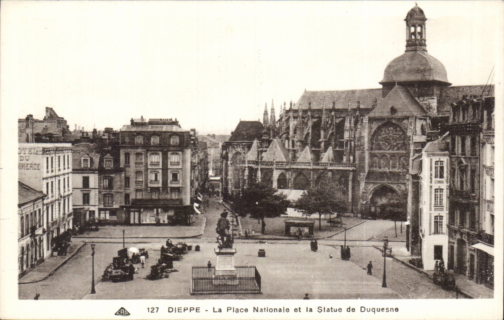 CPA Dieppe the national place and Statue of Duquesne