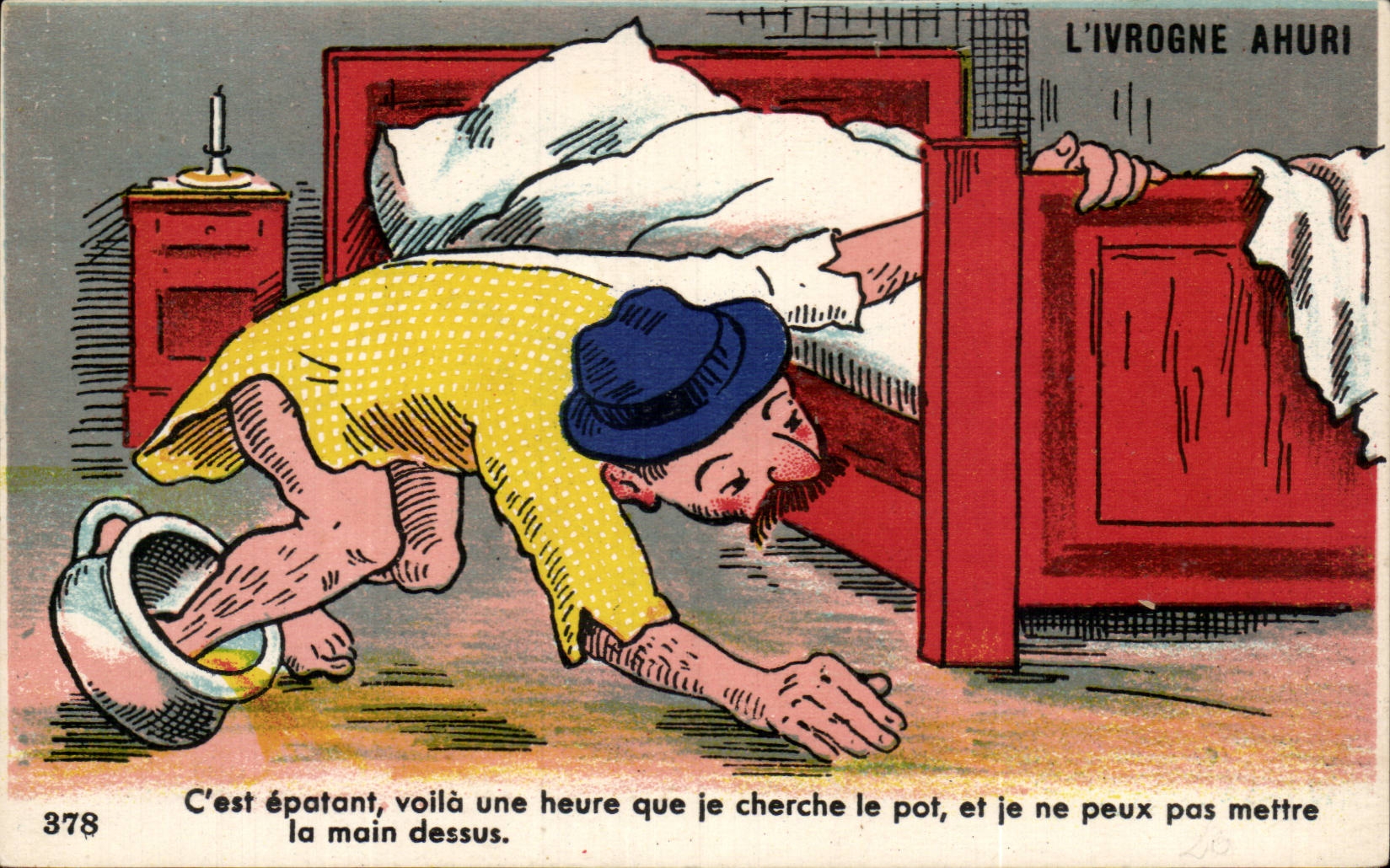 CPA Fantaisie Humour Illustrateur L'ivrogne ahuri