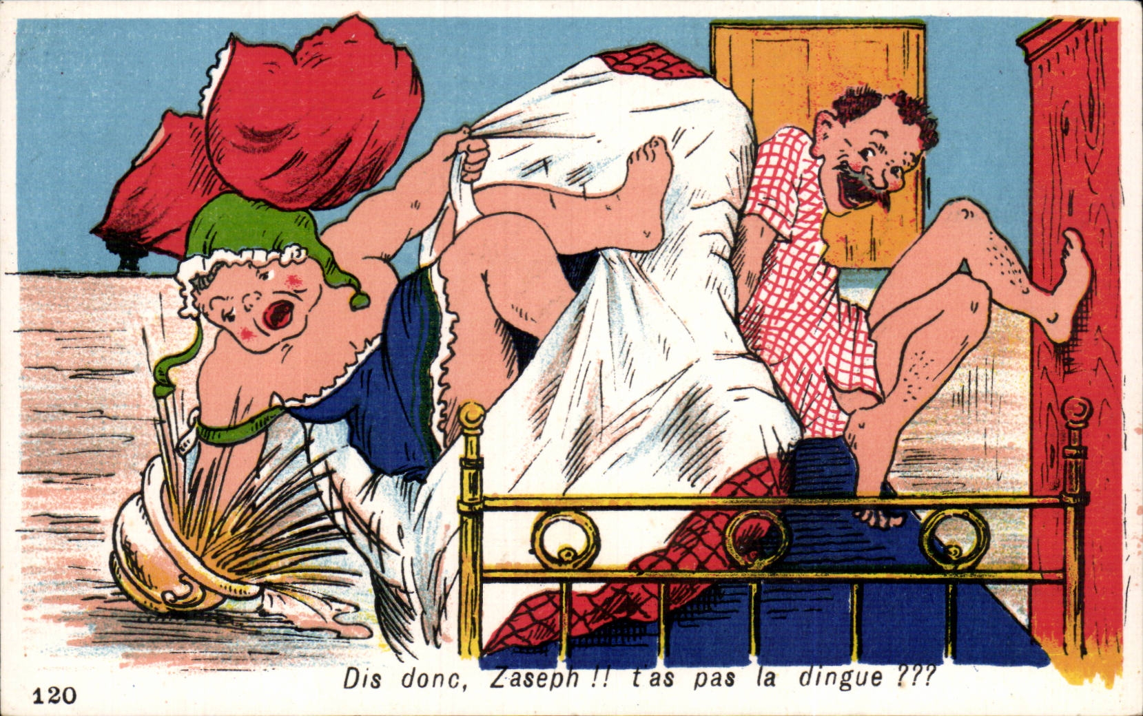 El humor del ilustrador de CPA Fantaisie dice asi Zaseph! ¿No esta a usted el nutcase???