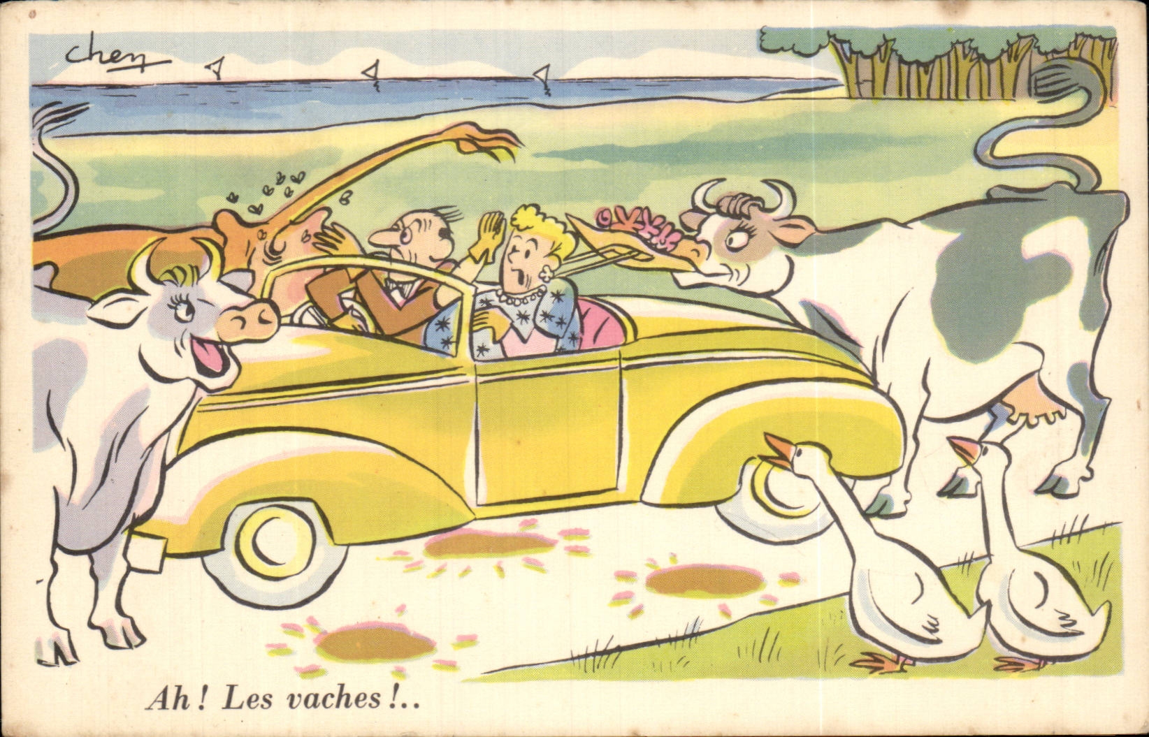 Vacas del humor del ilustrador de la fantasia de CPA ah!