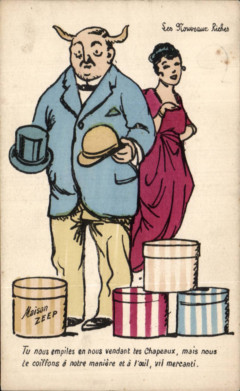 Humor del ilustrador de la fantasia de CPA la nueva casa de Zeep de la persona rica