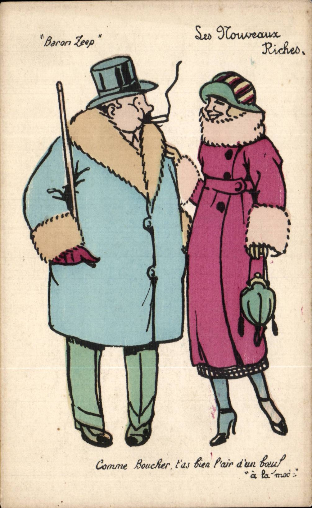 Humor del ilustrador de la fantasia de CPA el nuevo baron Zeep de la persona rica