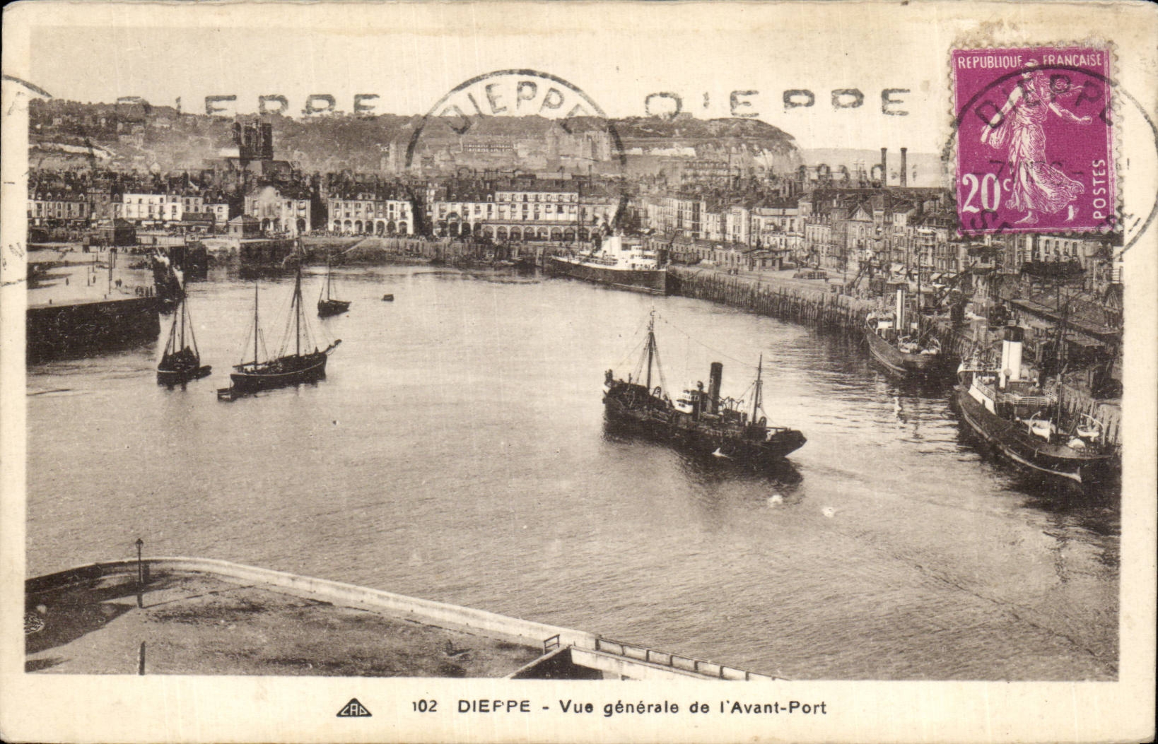 CPA Dieppe View of before port