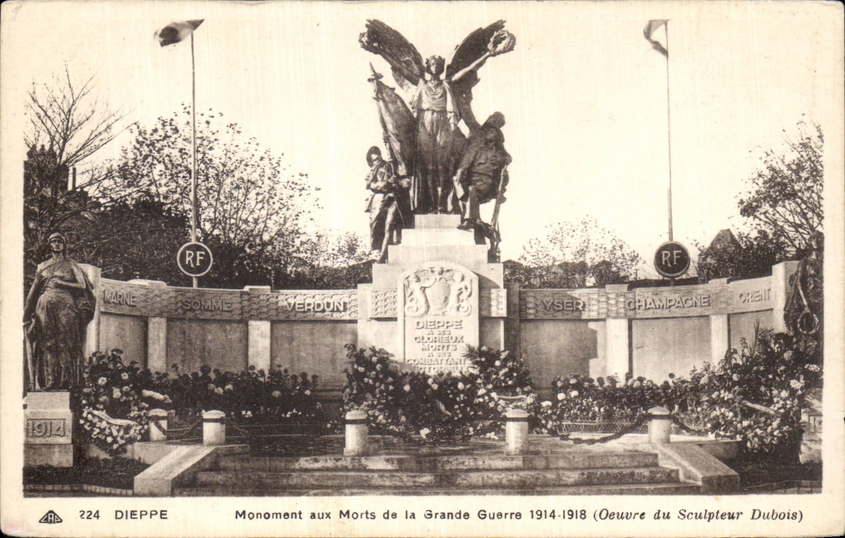 CPA Dieppe War memorial of the Great War