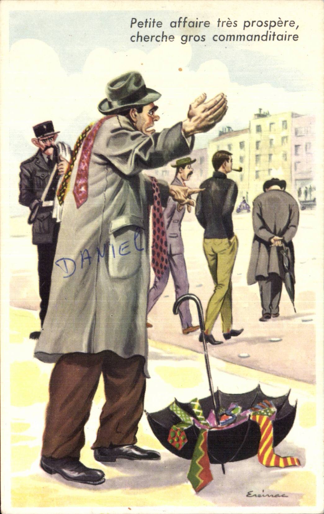 CPA Fantaisie Humour Petite affaire tres prospere cherche gros commanditaire