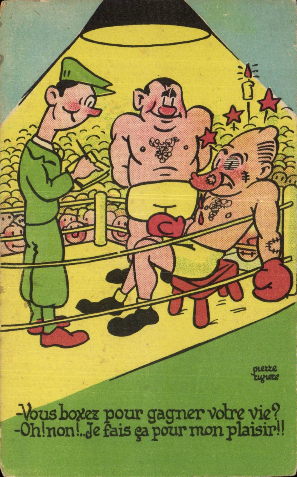 CPA Fantaisie Humour Illustrateur Vous boxez pour gagner votre vie ? Boxe Boxing