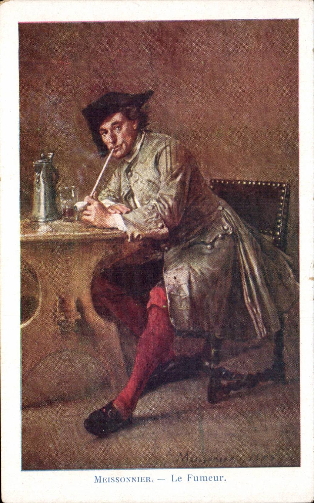 CPA Fantaisie Meissonnier Le fumeur Tabac Tobacco