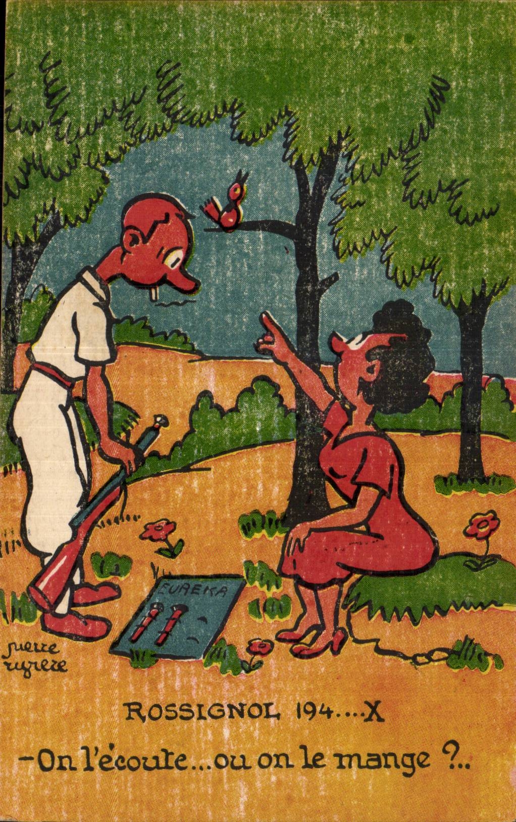 El usignuolo uno del humor de CPA Fantaisie escucha el o uno lo come? expulsar Chaseur