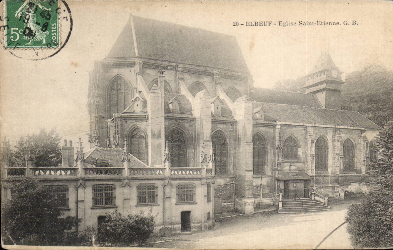 St Aubin - la iglesia Saint-E'tienne de Elbeuf - CPA