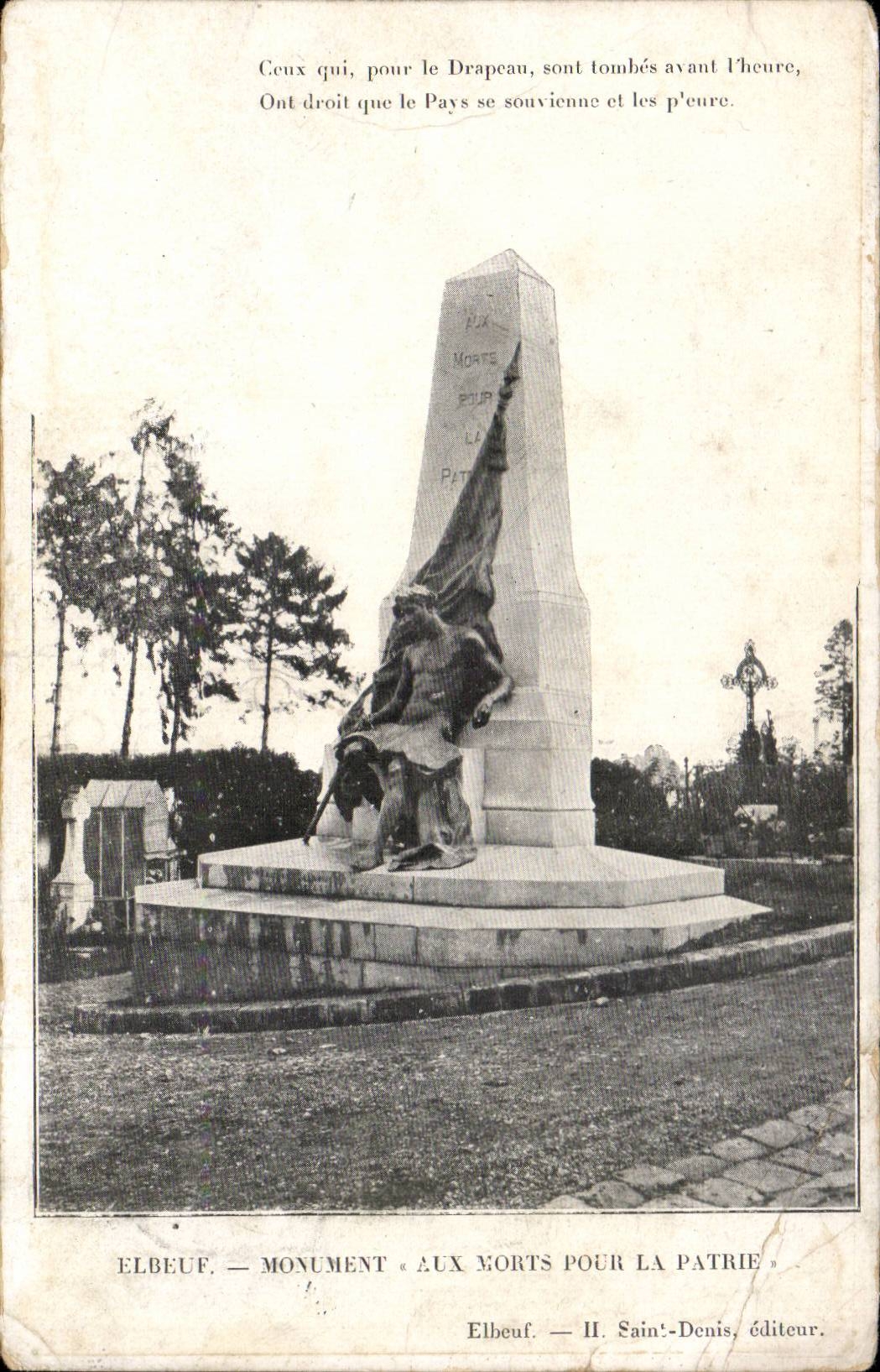 Elbeuf - con muerto por la patria - CPA