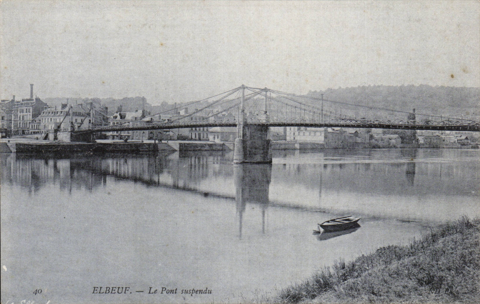 Elbeuf el puente de suspension - CPA