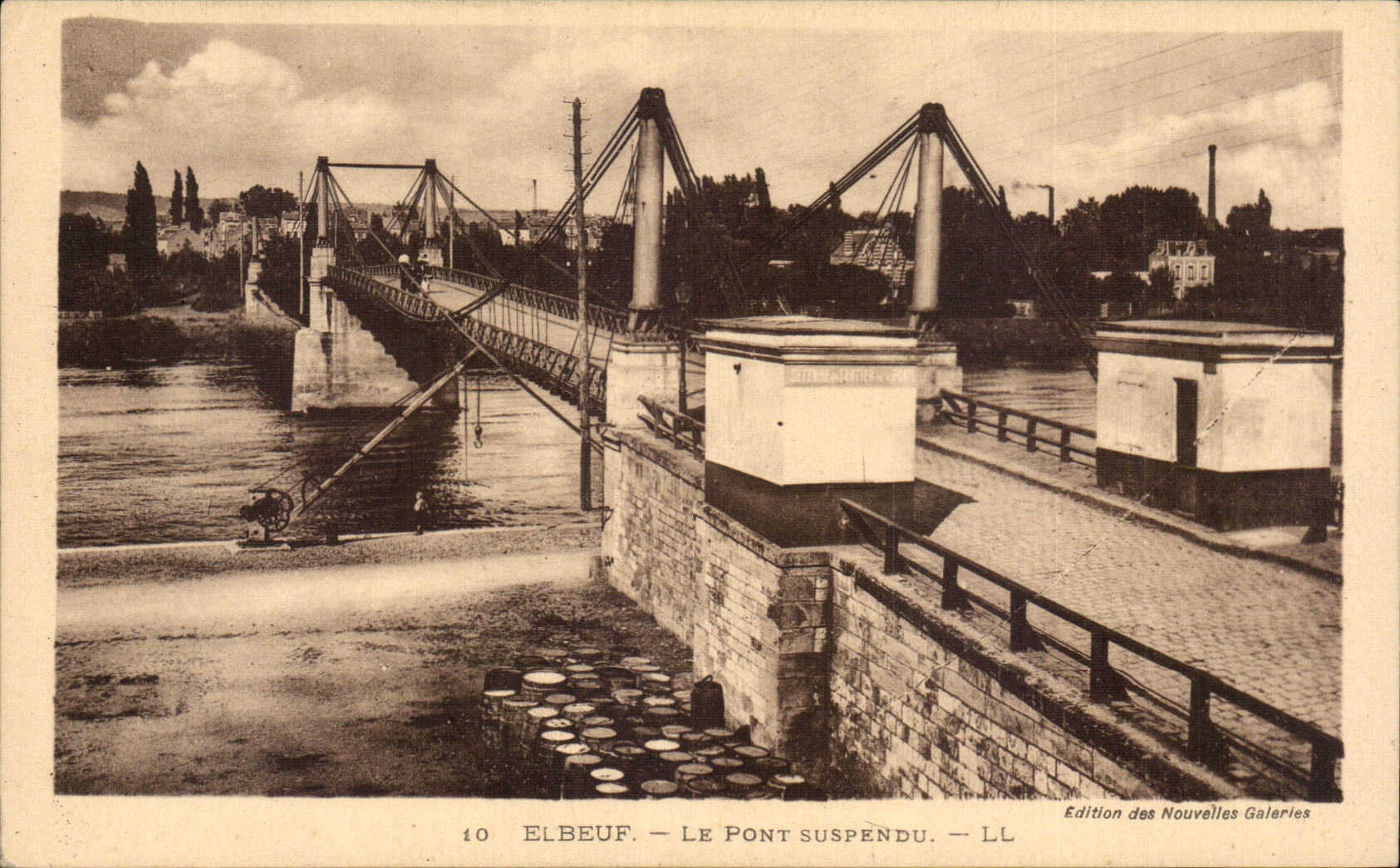 Elbeuf el puente de suspension - CPA