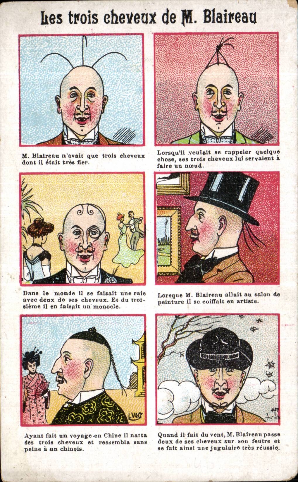 Humour - Illustration - Les Trois Cheveux de M Blaireau - CPA 