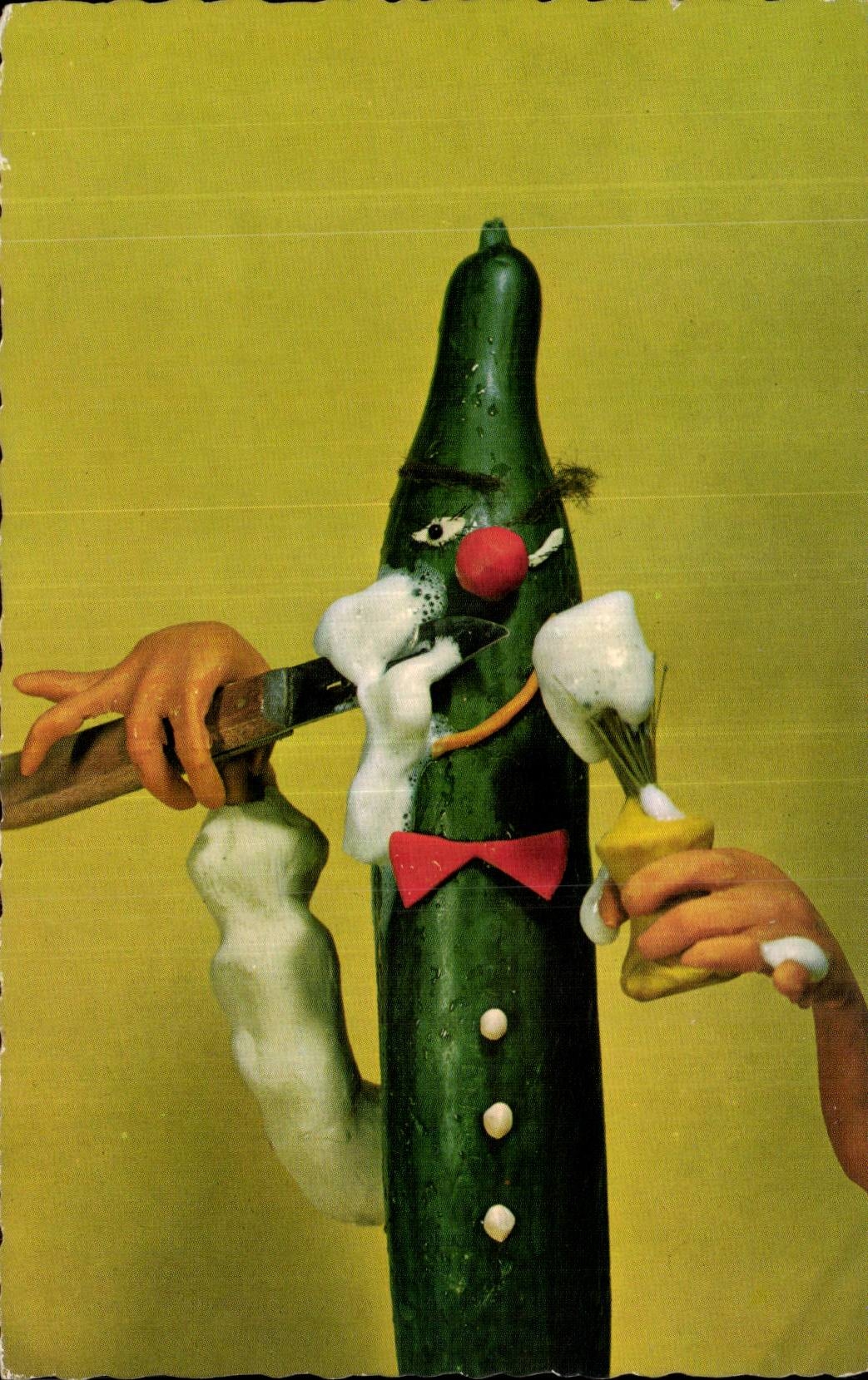 Humor - ilustracion - pepino - hombre del pepino - CPA