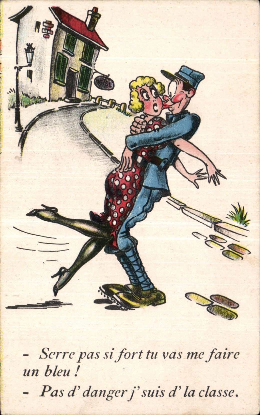 Humour - Illustration - Serre pas si fort Militaria - CPA 