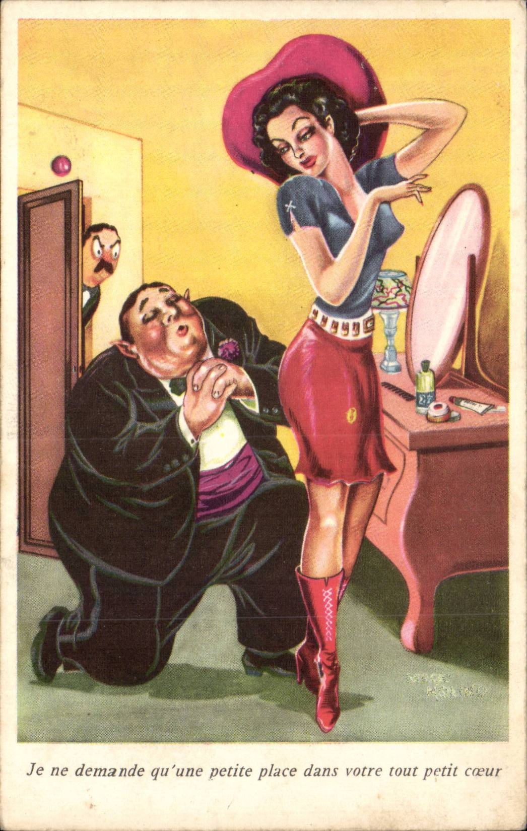 Humour - Illustration - pinup - pin up - CPA 