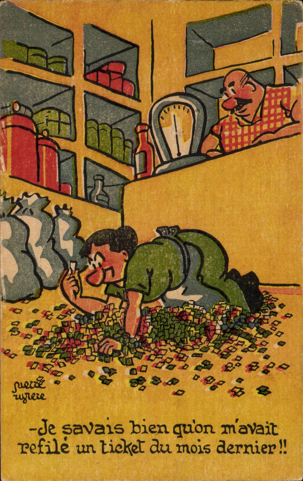 Humour - Illustration - Je savais bien qu'on m'avait refile un ticket - CPA 