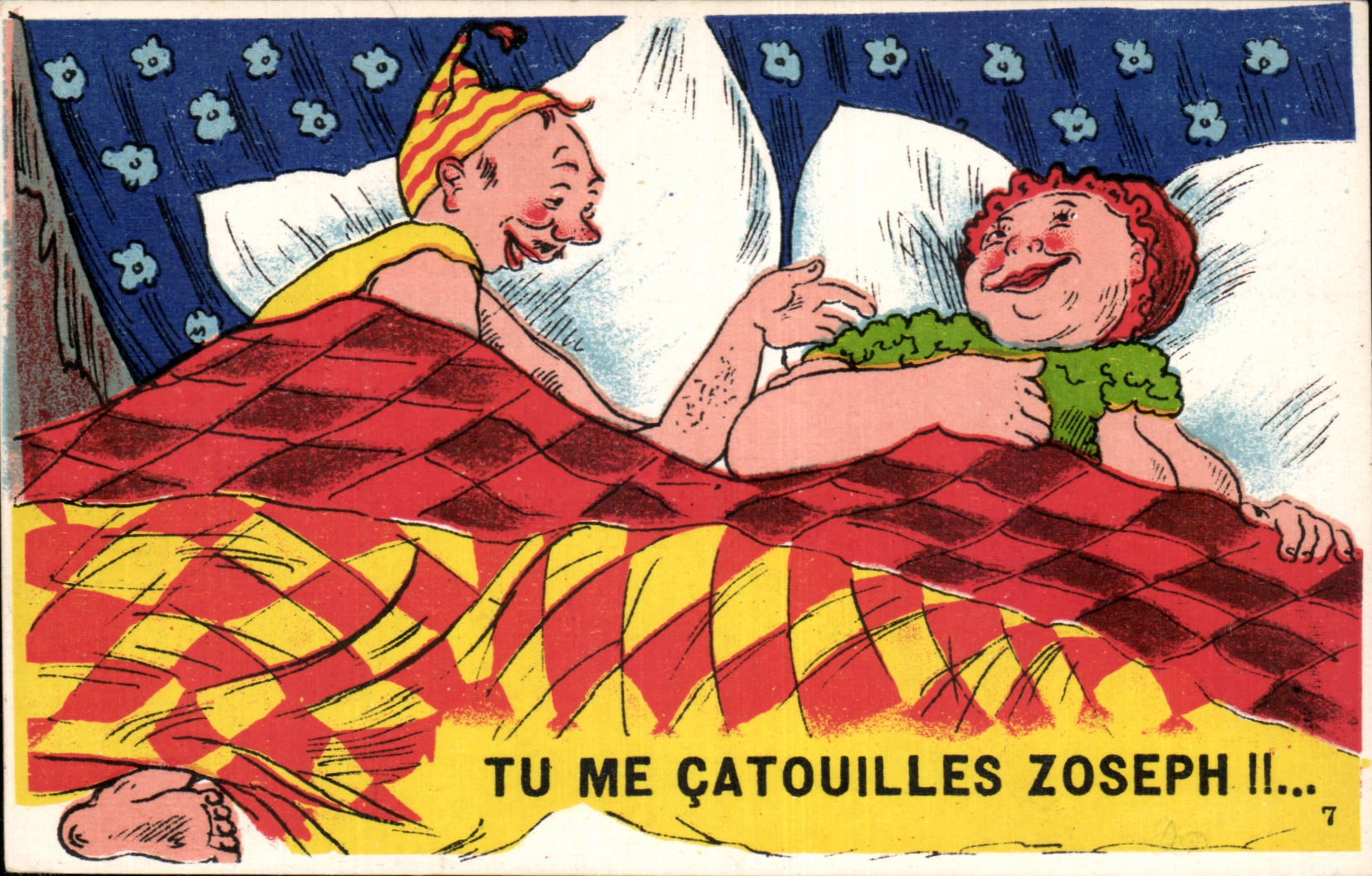 Humour - Illustration - Tu me catouilles Zoseph - CPA 