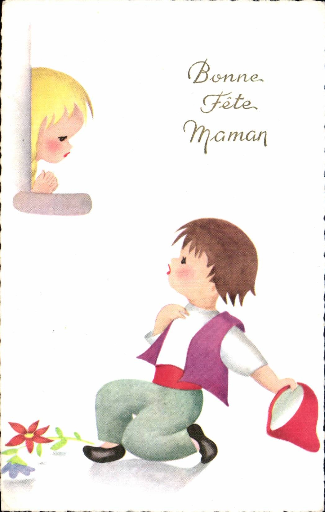 Fantasia - ninos - humor - ilustracion - buena mama del festival - CPA