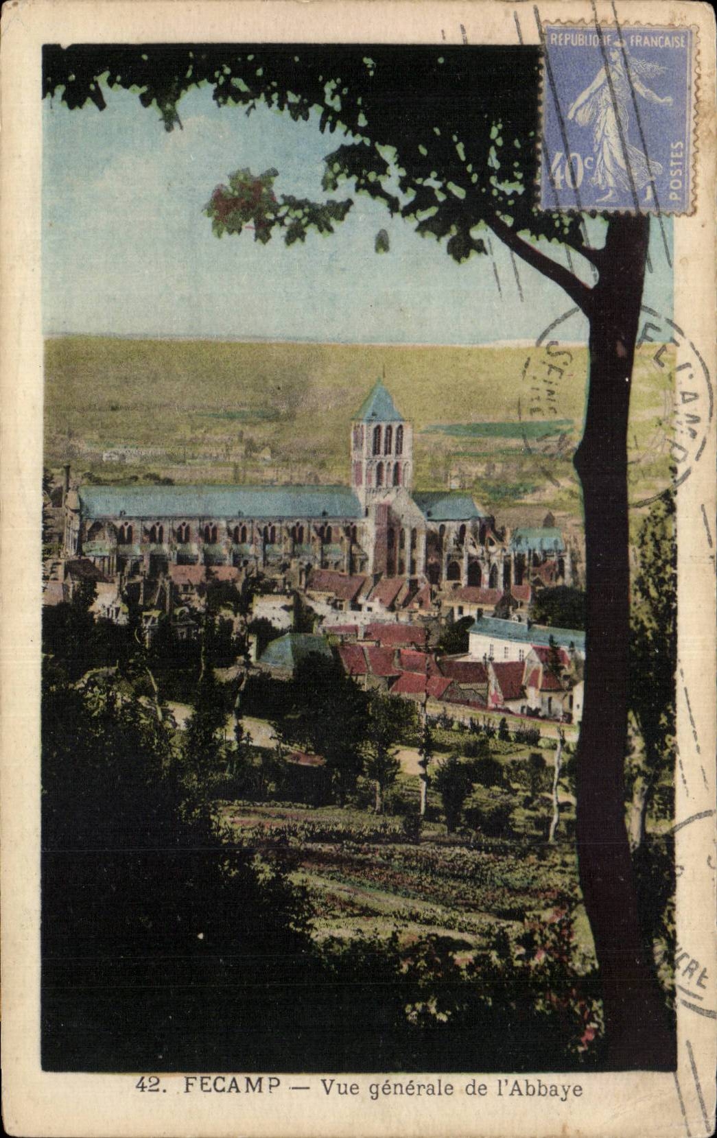 Fecamp - vista de la abadia - CPA
