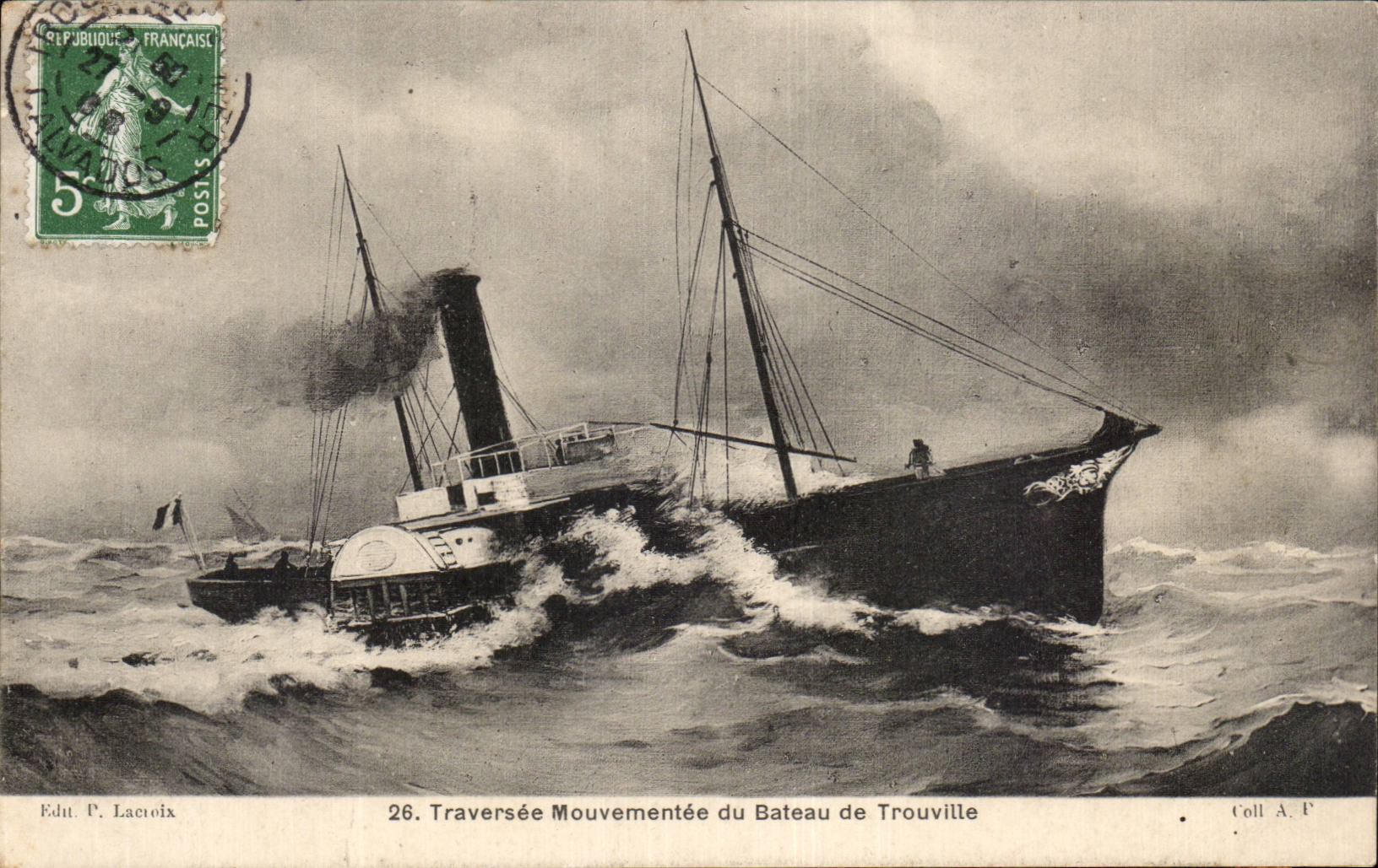 Boat of Trouville - Mouvementee Crossing - steamer - steamer - CPA