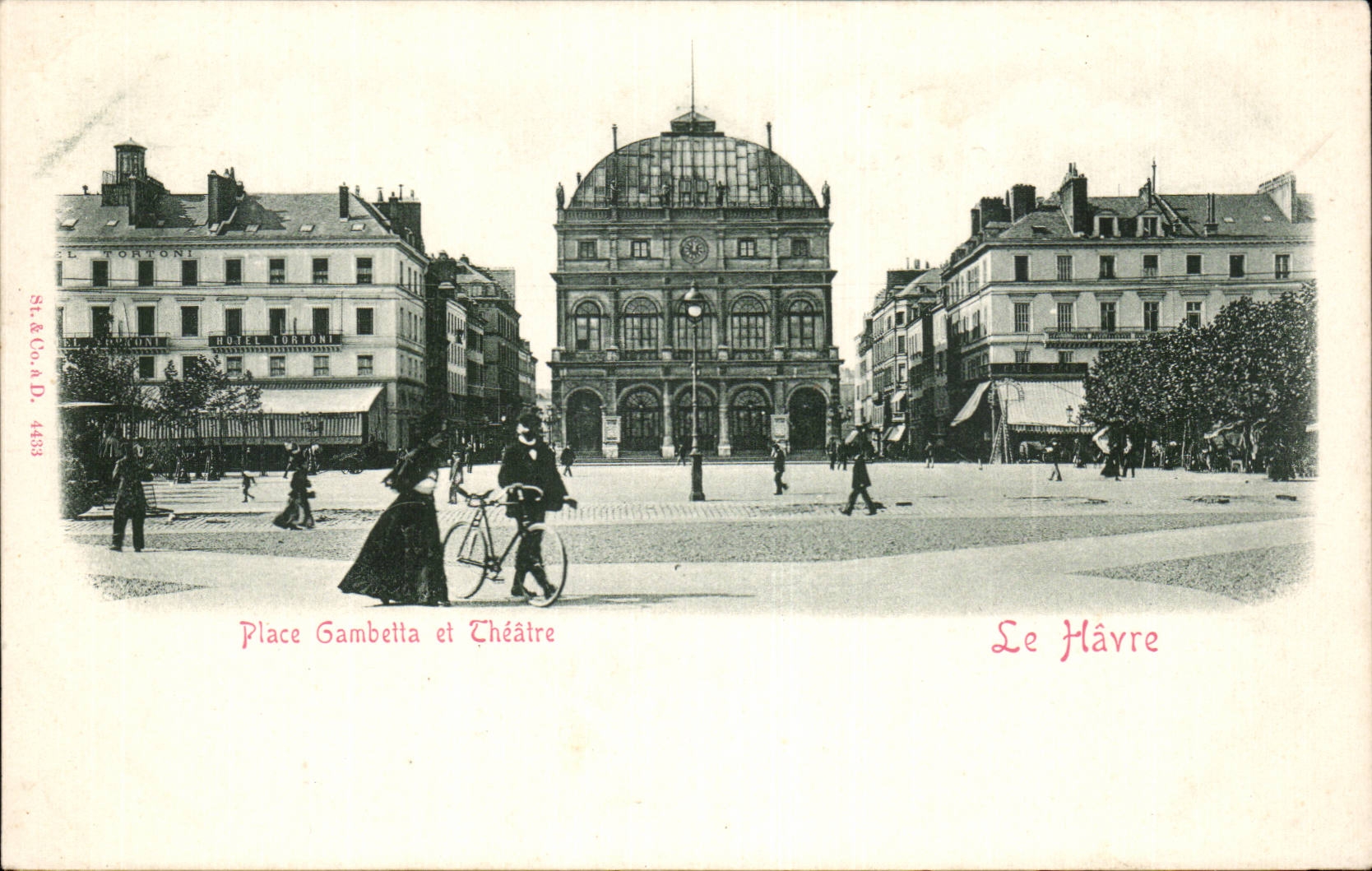 Le Havre - poner Gambetta y el teatro - CPA