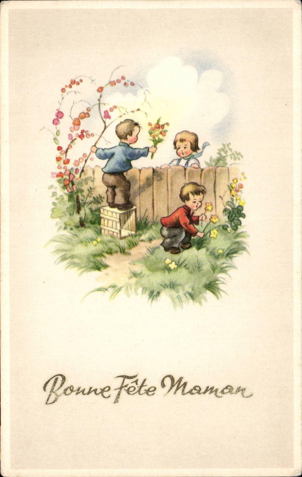 Fantaisie - Enfant - Illustration - Bonne Fete Maman - CPA 