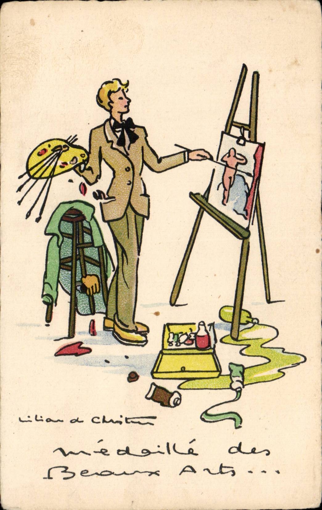 Humour - Illustration - Beaux Arts - Artiste - CPA 