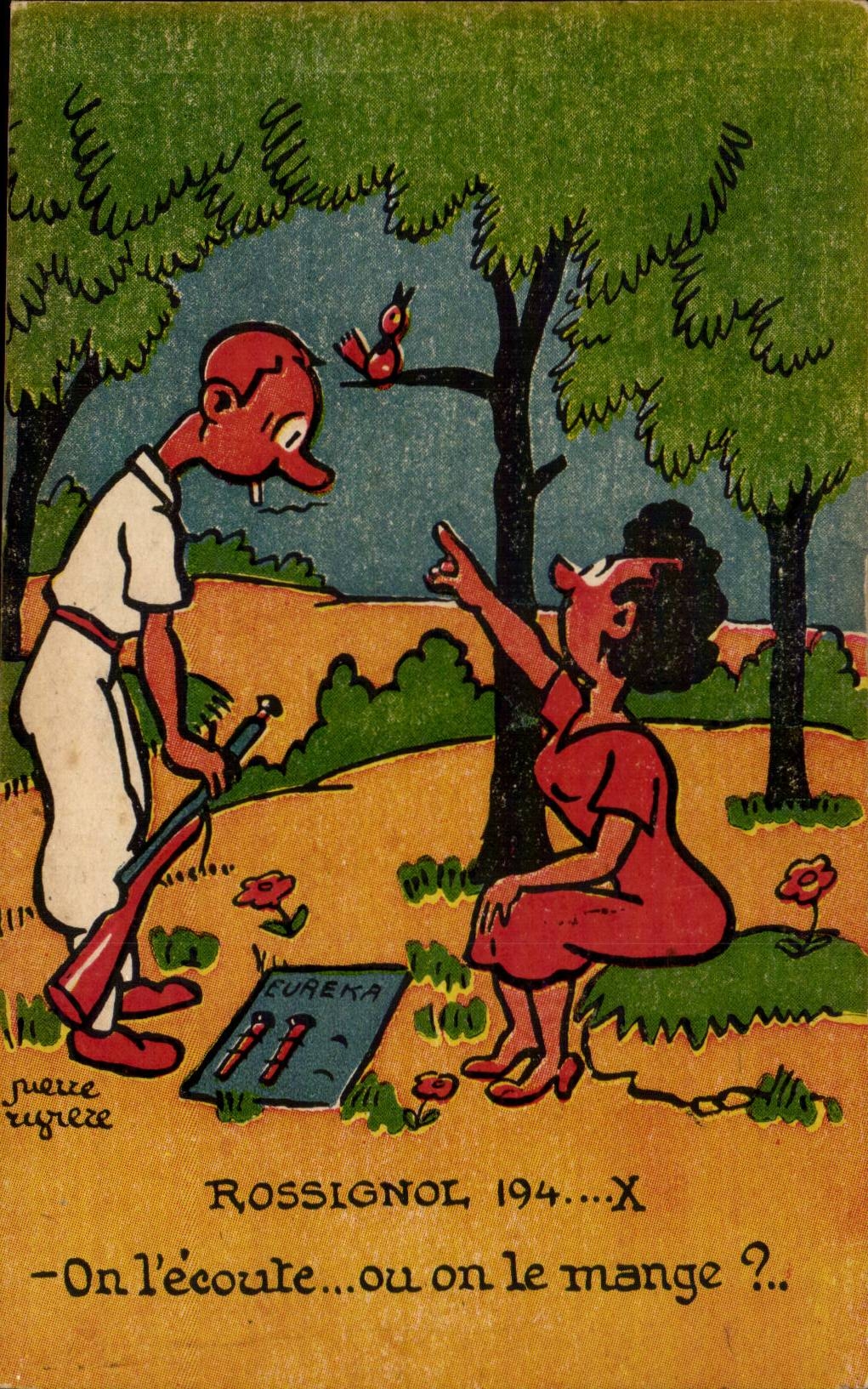 Humour - Illustration - Rossignol On l'ecoute ou on le mange - CPA 