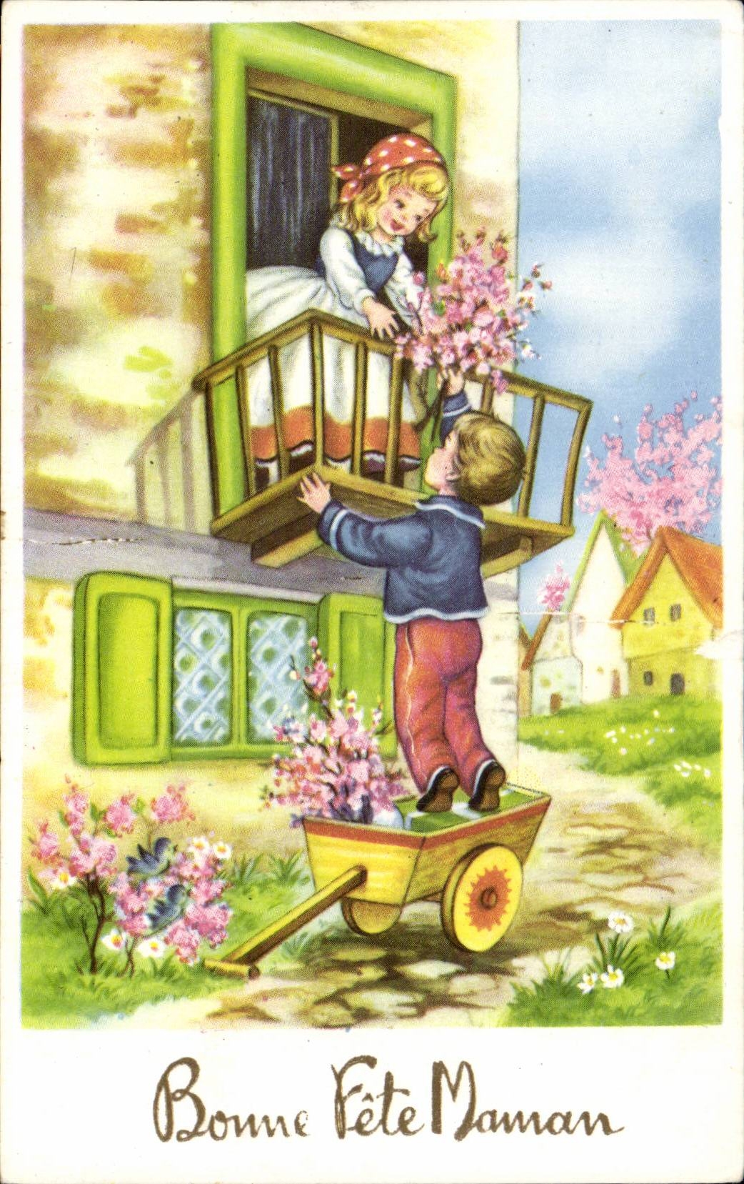 Fantasia - ninos - ilustracion - pequenos ninos - CPA