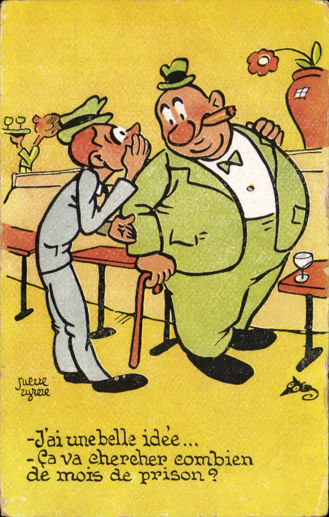 Humour - Illustration - J'ai une belle idee - CPA 