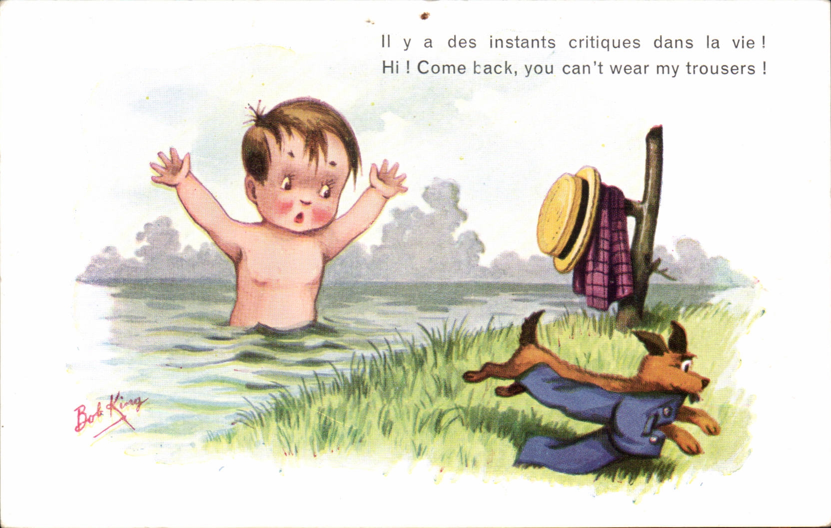 Fantasia - ninos - humor - ilustracion - Hey como la parte posterior! ¡Usted no puede usar mis pantalones!  - CPA