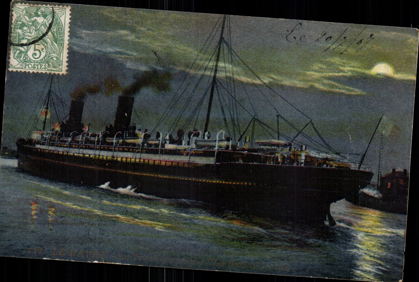 Col rizada de CPA Havre Le Transatlantique Le