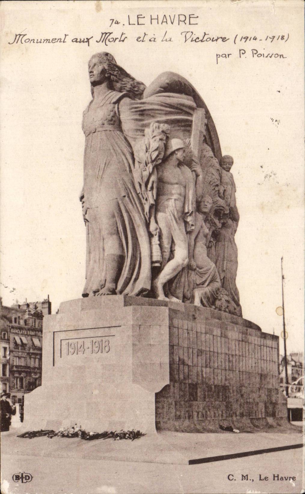 Guerra de CPA Le Havre conmemorativa y en el Victoire 1914 1918 de Poisson