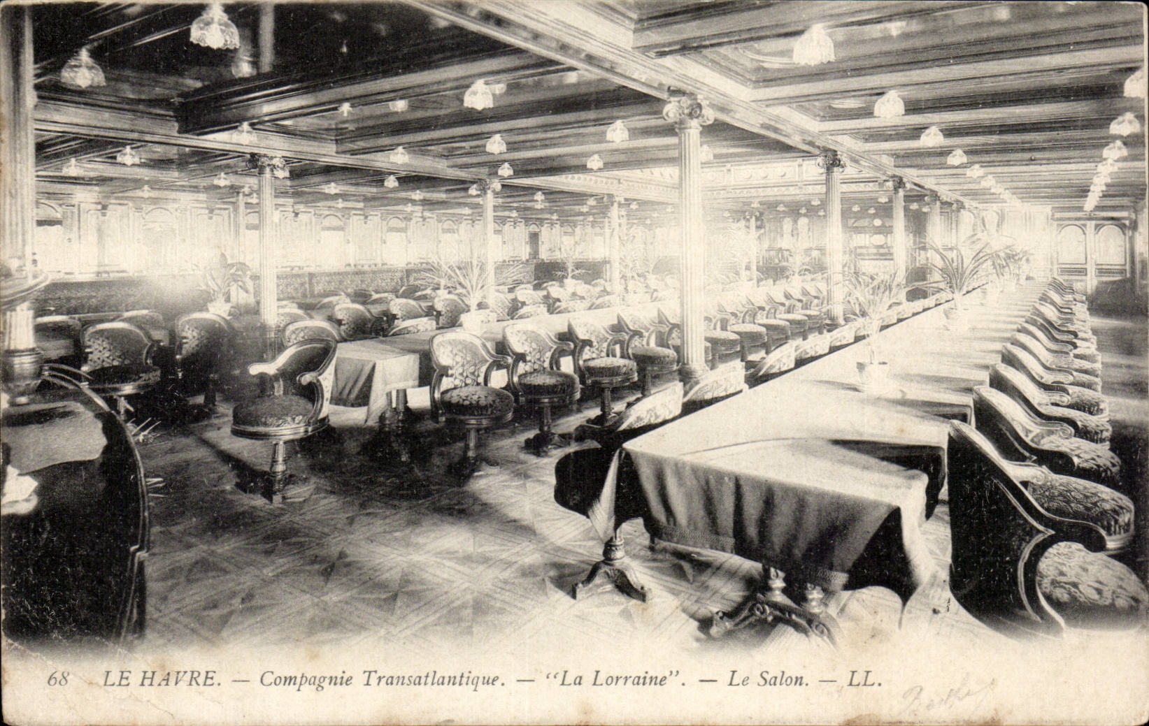 Sala de estar transatlantica de Lorena Le de la compania de CPA Le Havre