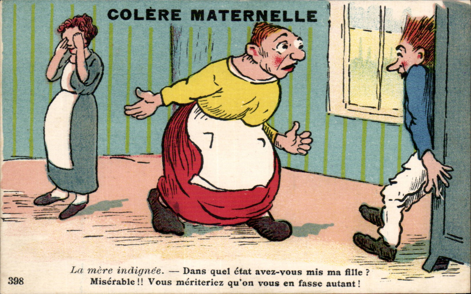 CPA Fantaisie Humour Colere maternelle