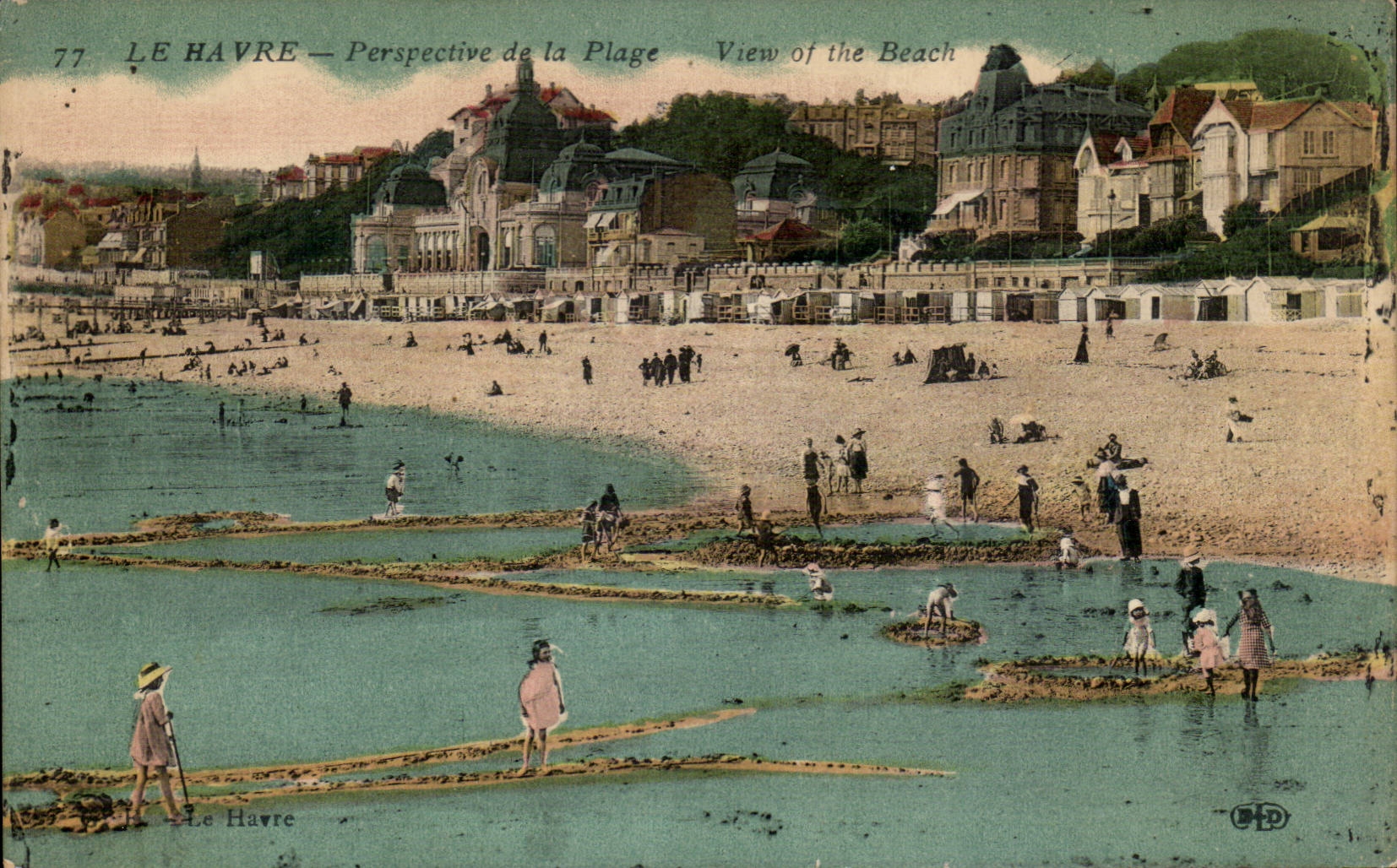 Le Havre - vista de la playa - CPA