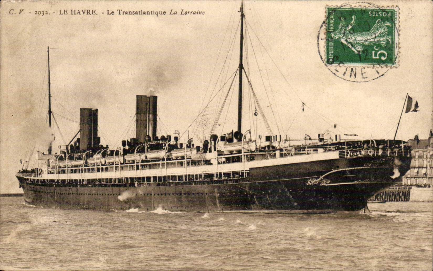 Le Havre transatlantico el Lorena - vapor - vapor - CPA