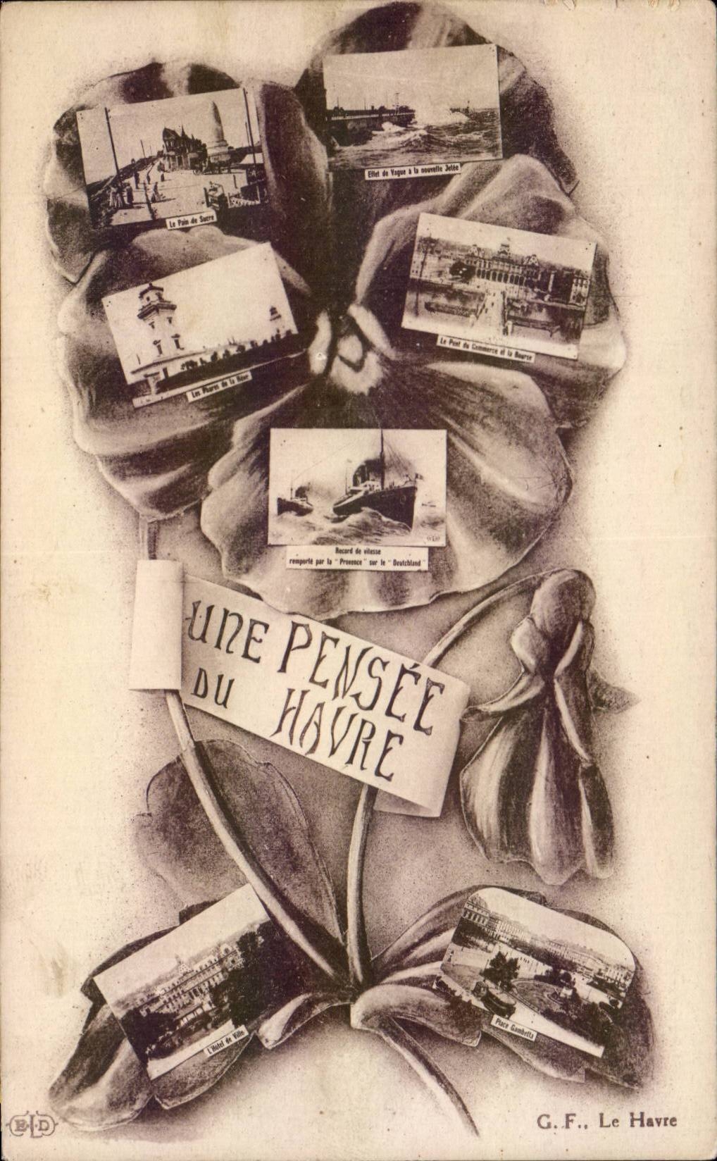 Le Havre - un pensamiento - para recordar - CPA