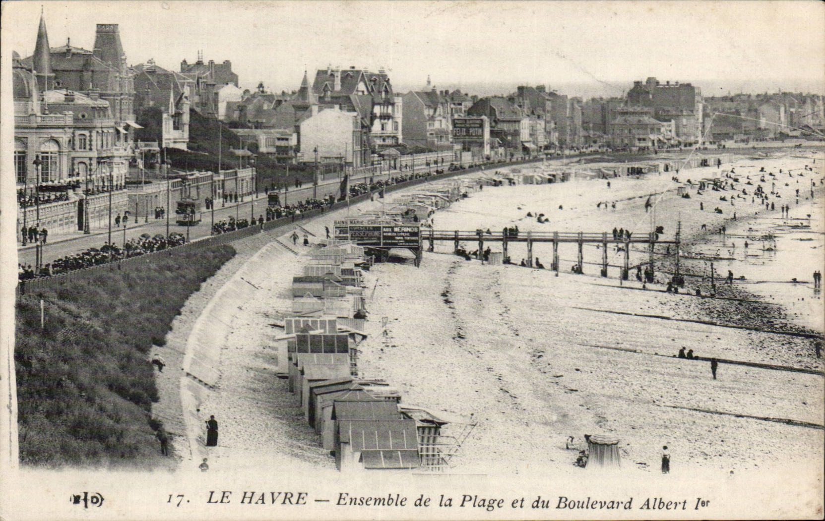 Le Havre - juego de la playa y del bulevar Albert 1 - CPA