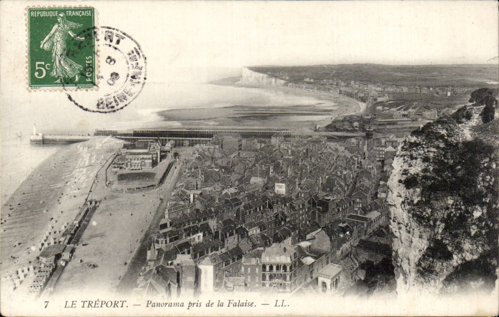 Panorama de CPA Treport tomado del acantilado