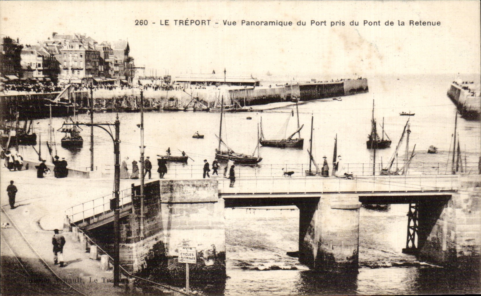 Opinion panoramica de CPA Treport del puerto tomado del puente de la reserva