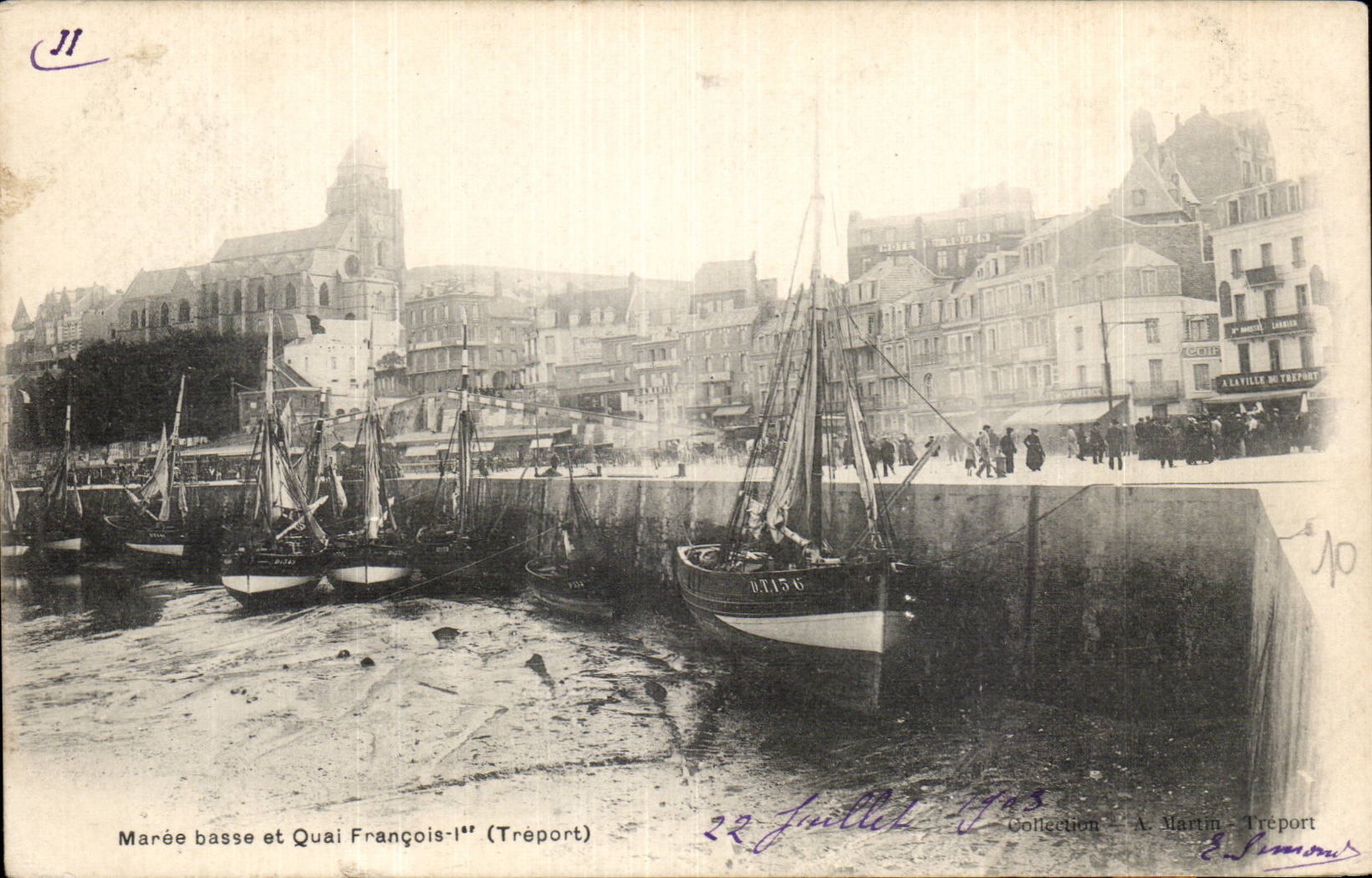 Marea baja de CPA Treport y muelle 1r de François