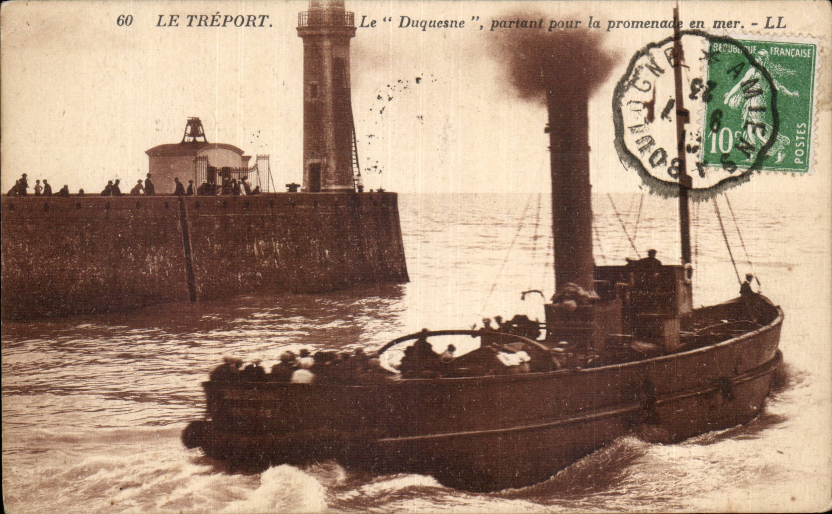 CPA Treport Le Duquesne que se va para la caminata en el mar