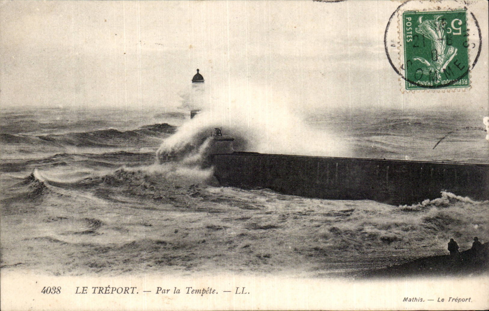 CPA Treport por el faro del faro de la tormenta