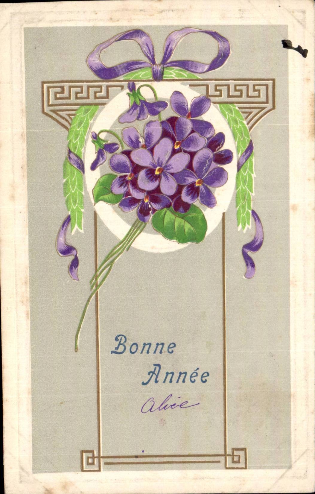 CPA Fantaisie Fleurs Bonne annee