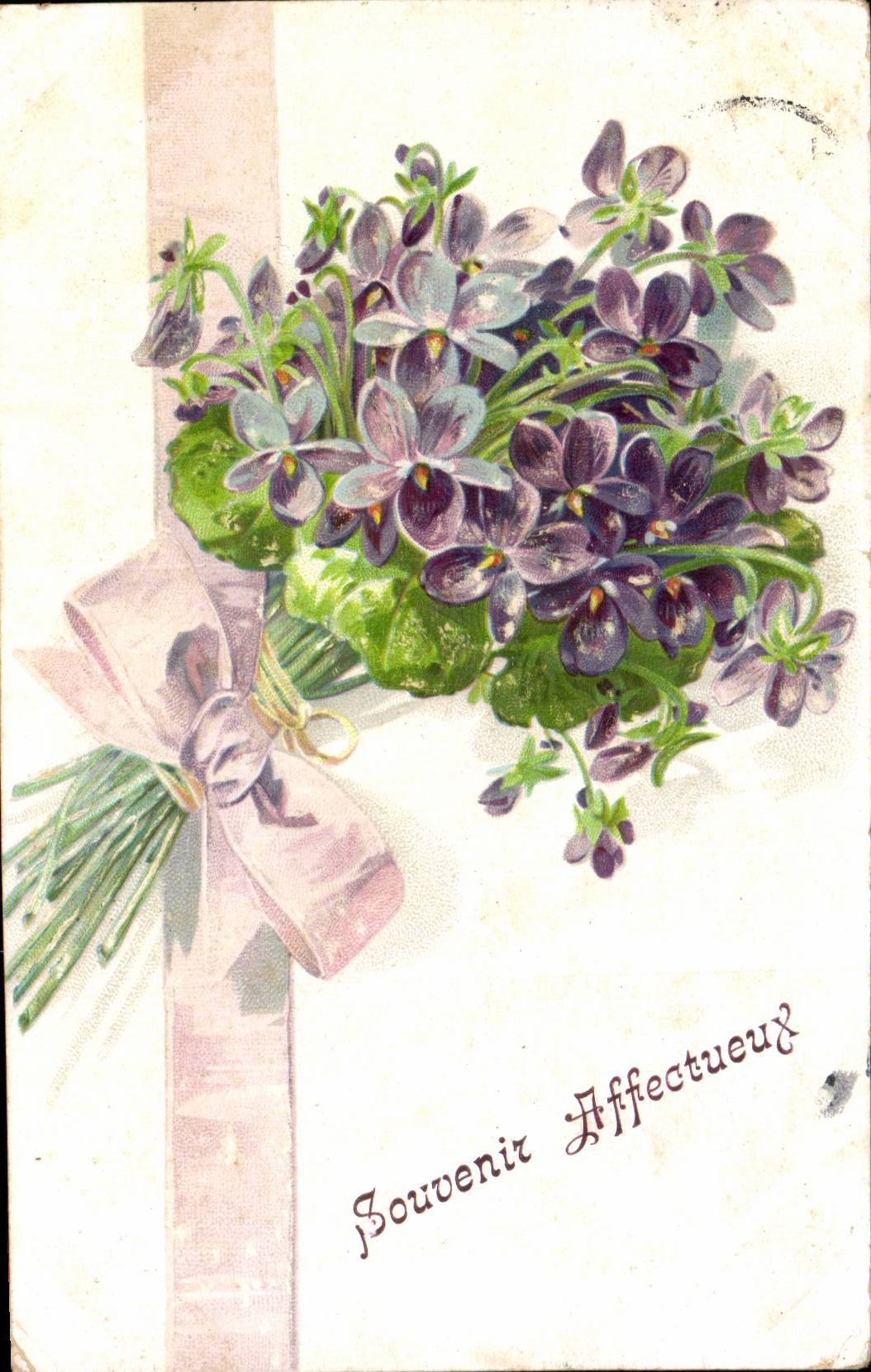 CPA Fantaisie Fleurs Souvenir Affectueux