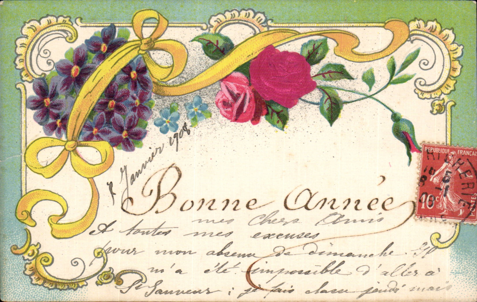 CPA Fantaisie Bonne annee
